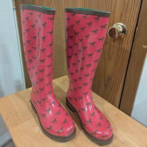 Smokey Mountain Rubber Muck Rain Boots -Pink Horse- Women's Size 5